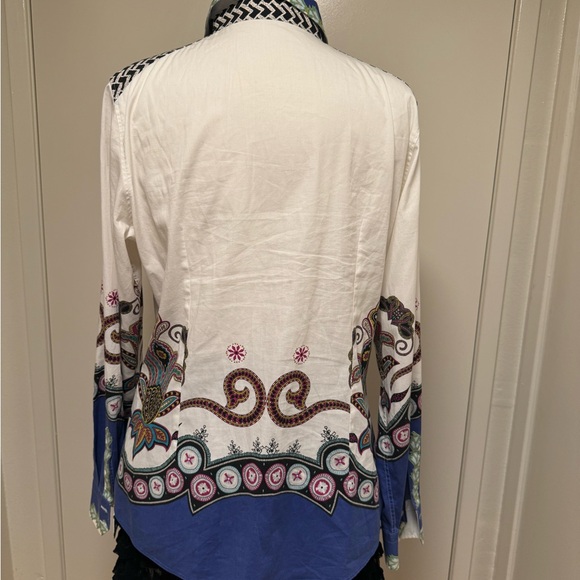 Etro Milano Cotton Button Down Shirt Top IT 44 US 8 Paisley Multicolored - Picture 3 of 3